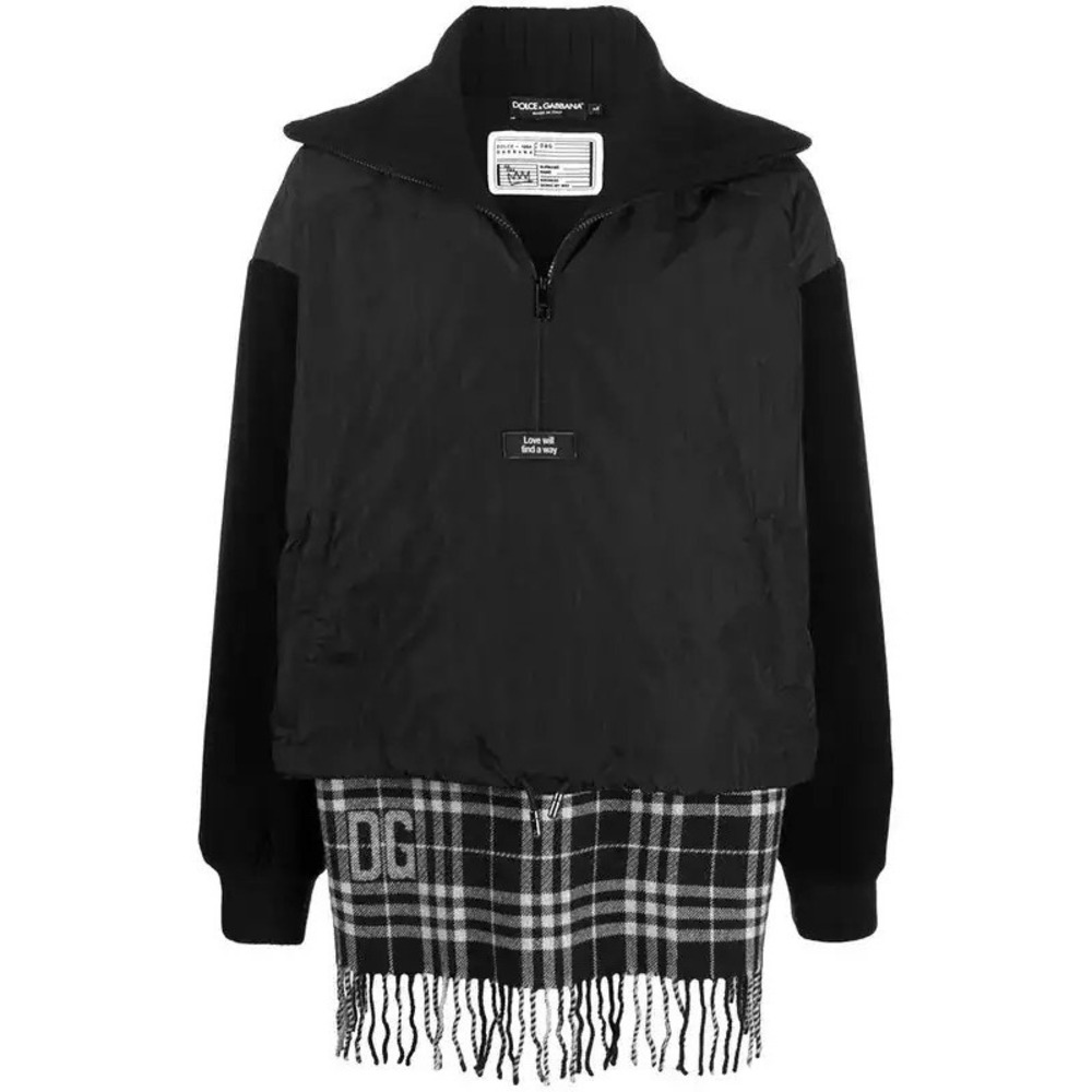 Dolce & Gabbana  Mens Sogan-Patch Fringed  Wool Black Jacket New W/ Tag $1900+!
